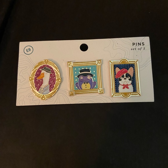 3 Animal Portrait Enamel Pin Set - Picture 1 of 4